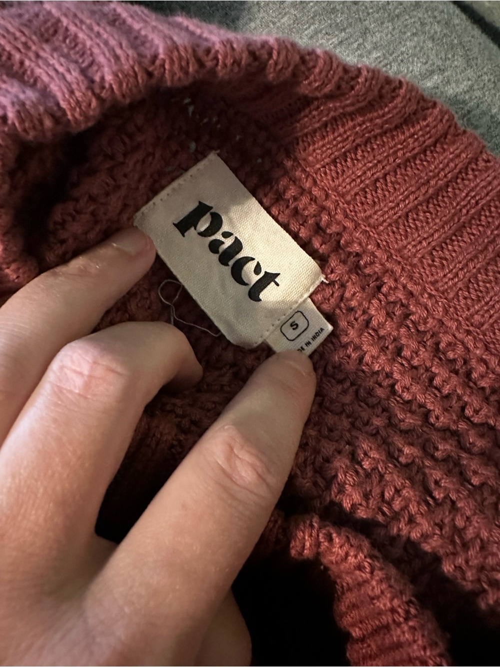 Pact Women's Marsala Honeycomb Knit Crew Sweater S - Picture 4 of 6